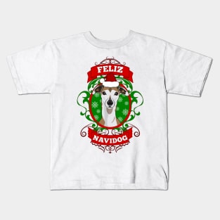 Feliz Navidog Christmas Puppy Santa Hat Kids T-Shirt